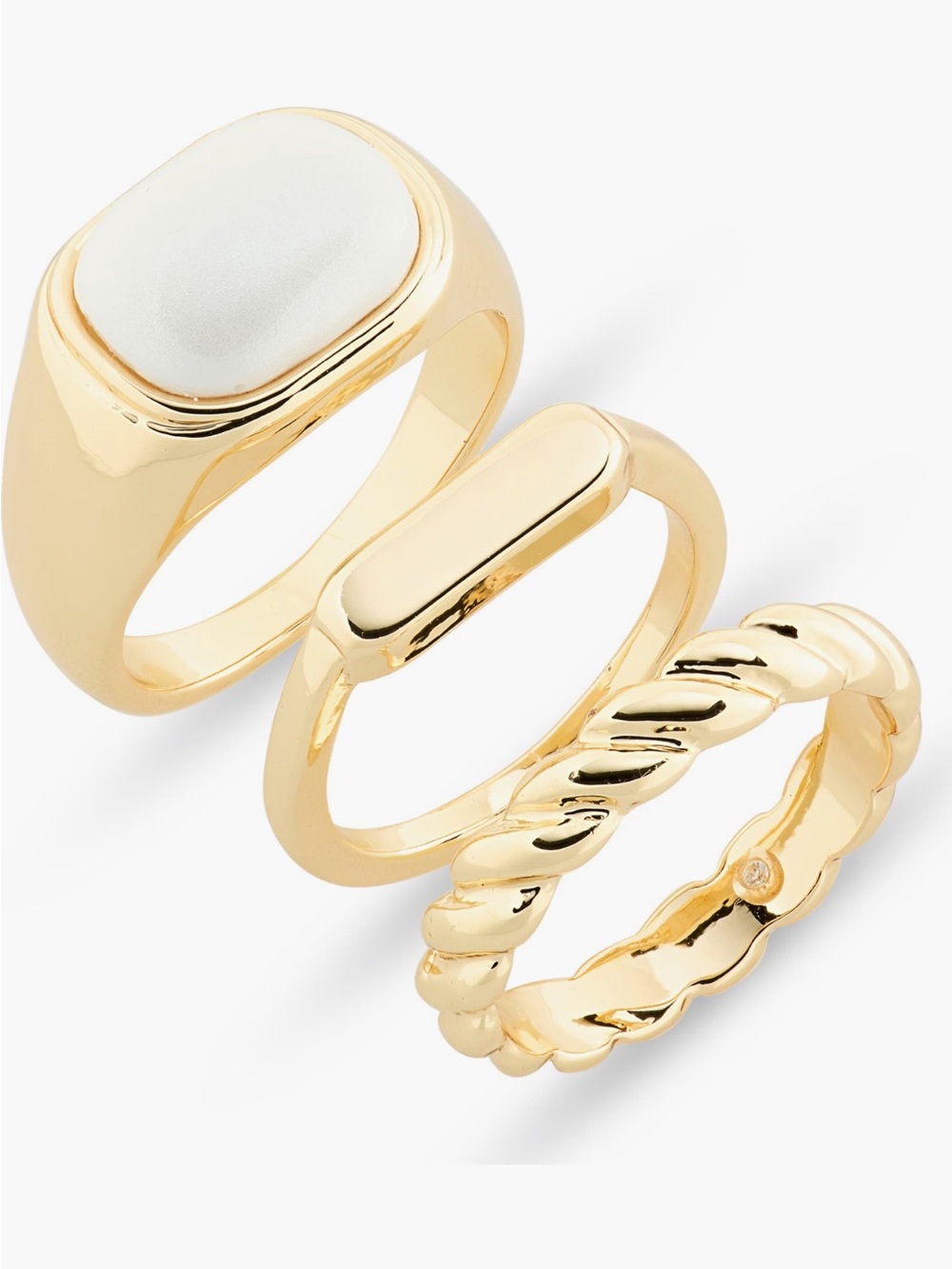 Women’s Set of Three Rings in White Gold